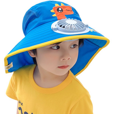 Suvine laste päikesekaitsemüts lehviku ja aplikatsiooniga