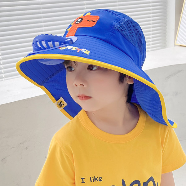 Suvine laste päikesekaitsemüts lehviku ja aplikatsiooniga