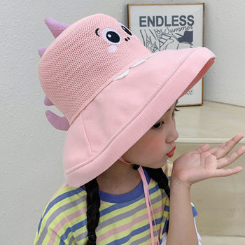 Παιδικό διχτυωτό καπέλο με φαρδύ γείσο και κέντημα