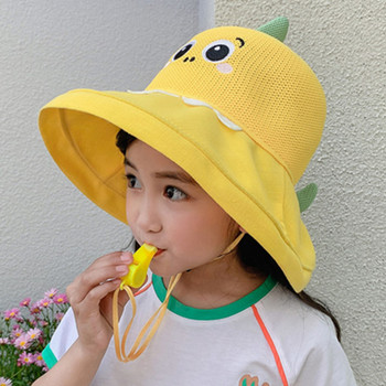 Детска мрежеста шапка с широка периферия и бродерия