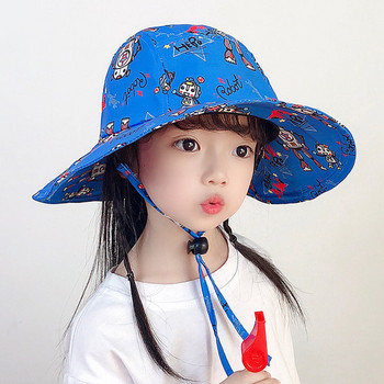 Καπέλο άνοιξη-καλοκαίρι με χρωματιστό σχέδιο και κορδόνια