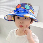 Värviline tekstiilist visiir ventilaatoriga