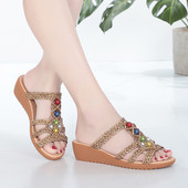 Novi model ženskih papuča sa kamenčićima i ravnim đonom