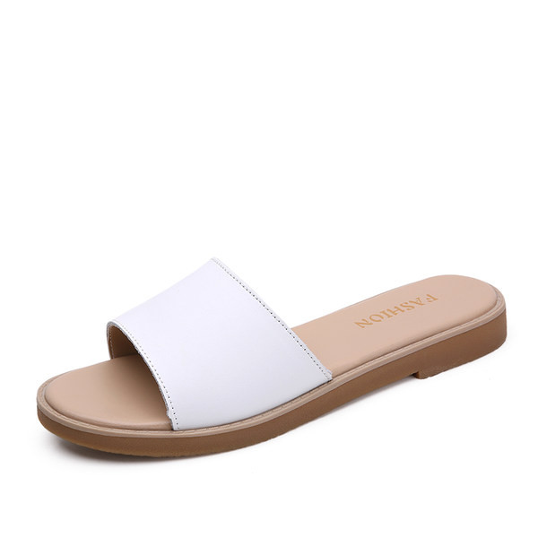 Ženske ljetne papuče od umjetne kože s ravnim potplatom