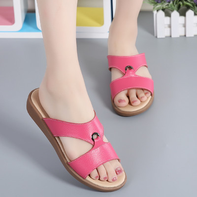 Ženske papuče sa ravnim đonom - od eko kože