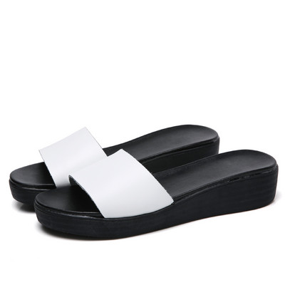 Ženske papuče sa platformom od 3,5 cm od eko kože