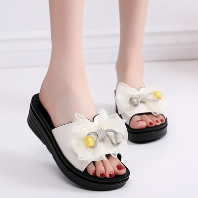 Ženske moderne papuče sa ukrasnim kamenčićima