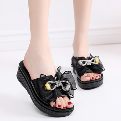 Ženske moderne papuče sa ukrasnim kamenčićima