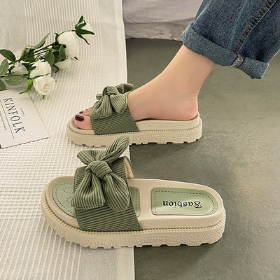 Ženske papuče više modela sa cvjetnim motivima i trakom - platforma 4 cm