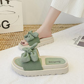 Ženske papuče s trakom i platformom 4 cm