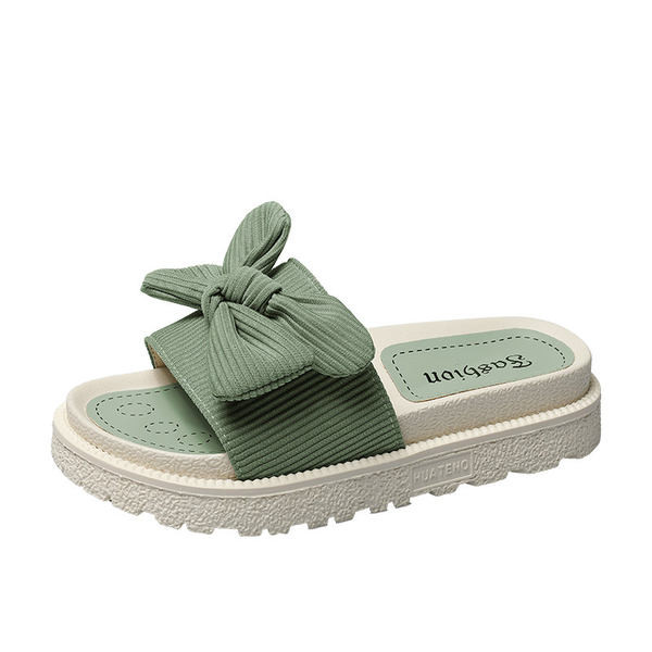 Ženske papuče s trakom i platformom 4 cm