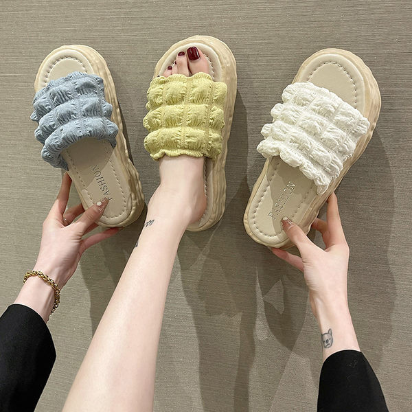 Γυναικείες παντόφλες casual με επίπεδες σόλες σε τρία χρώματα