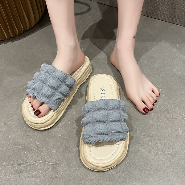 Γυναικείες παντόφλες casual με επίπεδες σόλες σε τρία χρώματα