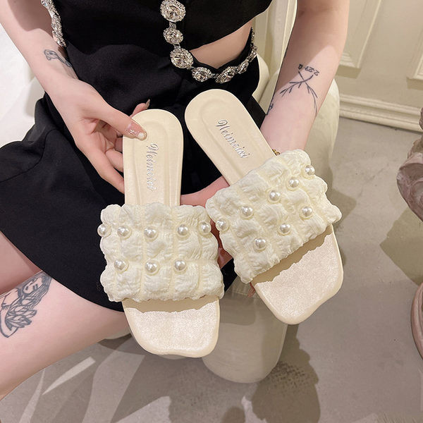 Uus mudel suvised pärlitega naiste sussid