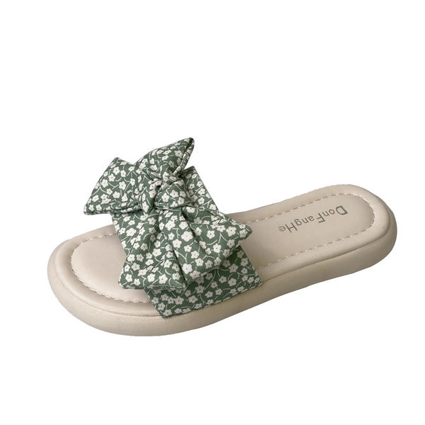 Ženske papuče na točkice sa trakom