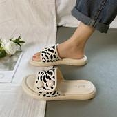 Ležerne ženske papuče s uzorkom leoparda