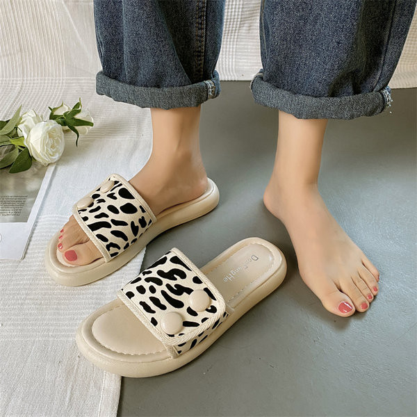 Ležerne ženske papuče s uzorkom leoparda