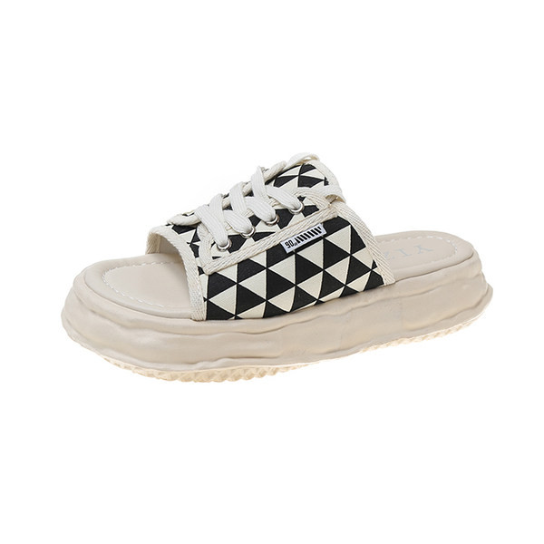 Casual γυναικείες παντόφλες με κορδόνια σε δύο χρώματα