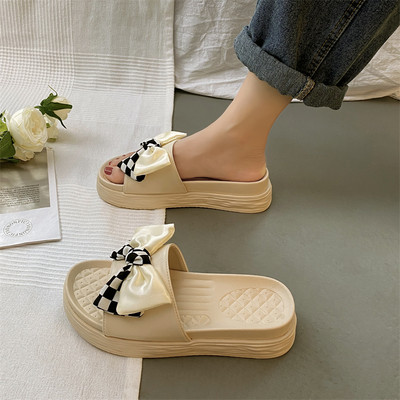 Ženske papuče s visokim potplatom 5 cm i trakom