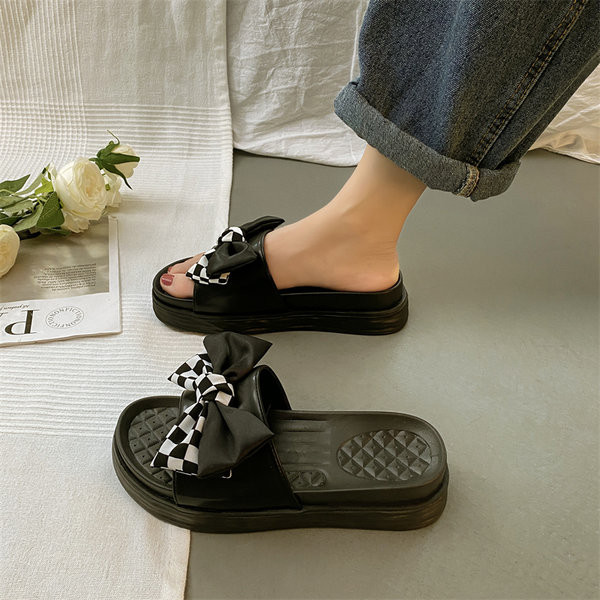 Ženske papuče s visokim potplatom 5 cm i trakom