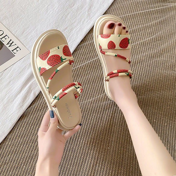 Ženske casual papuče s printom u boji