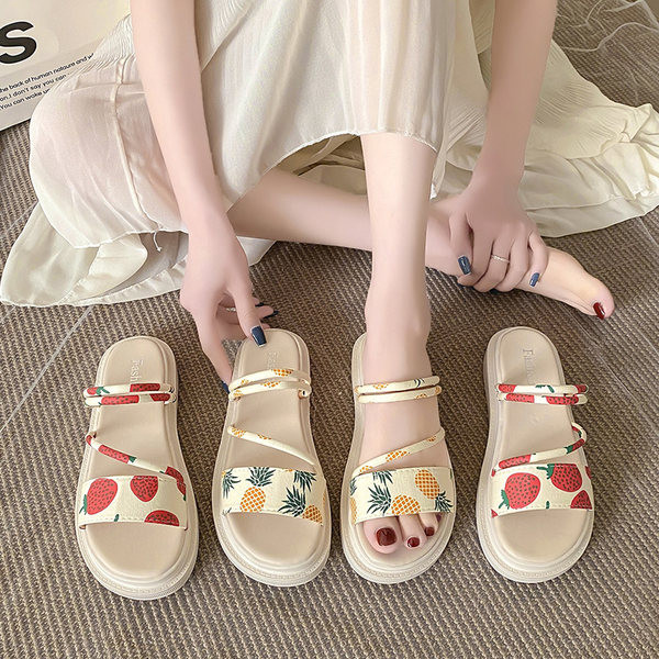 Ženske casual papuče s printom u boji