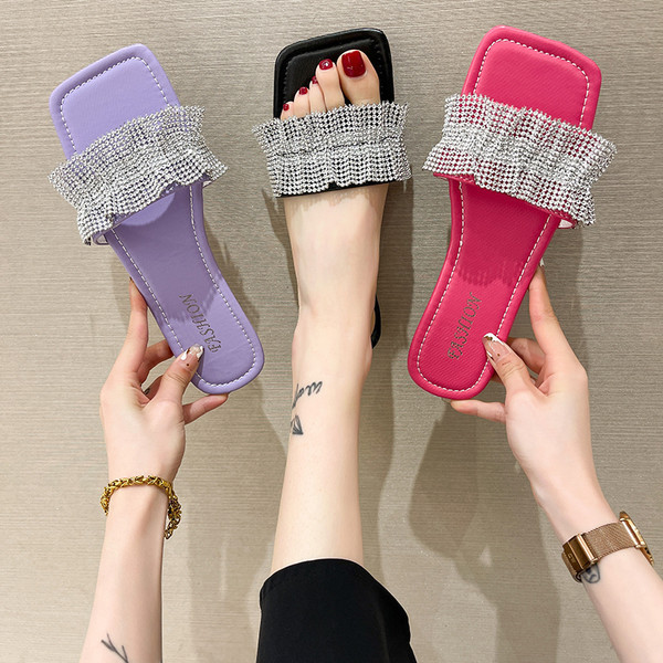 Ljetne ženske papuče sa kamenčićima - više boja