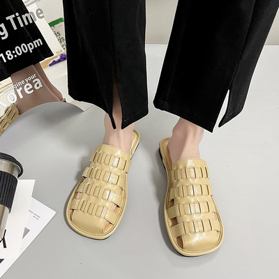 Ženske papuče zaobljeni model od eko kože