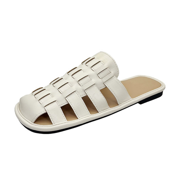 Ženske papuče zaobljeni model od eko kože