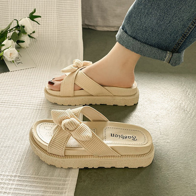 Casual ženske papuče s visokom platformom 4 cm i trakom