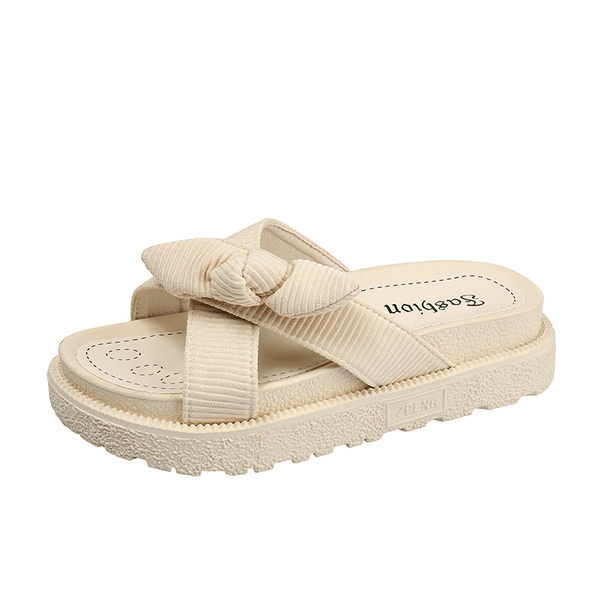 Casual ženske papuče s visokom platformom 4 cm i trakom