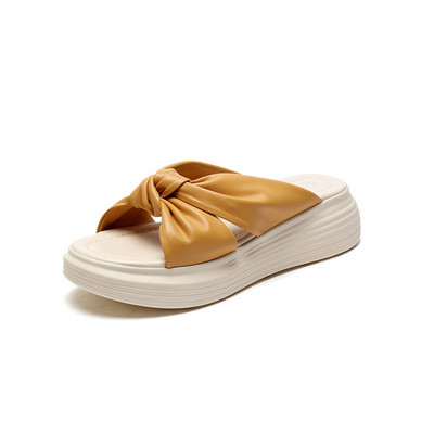 Eko-nahast sõlmega ristrihmadega naiste sussid