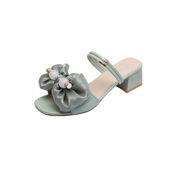 Moodsad naiste sussid paela ja kandilise 4 cm kontsaga