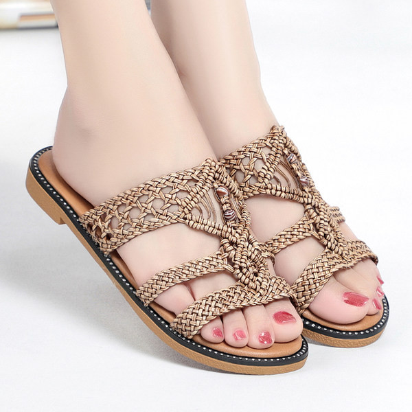 Ženske papuče za plažu sa ukrasnim kamenčićima