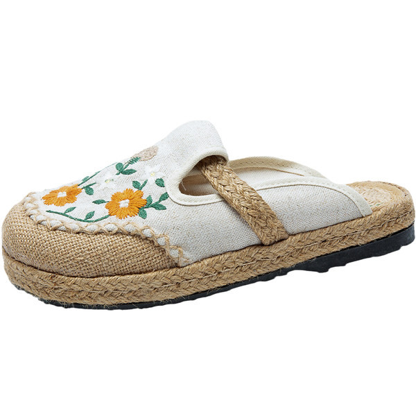 Naiste vabaaja sussid või tikandiga espadrillid