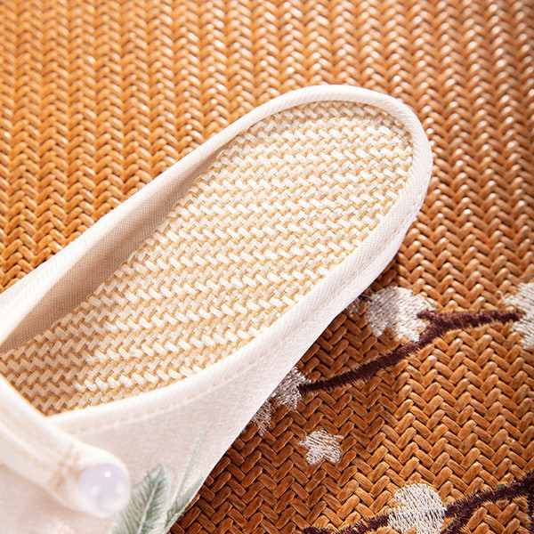 Ležerne ženske papuče s vezom - plavo-bijele