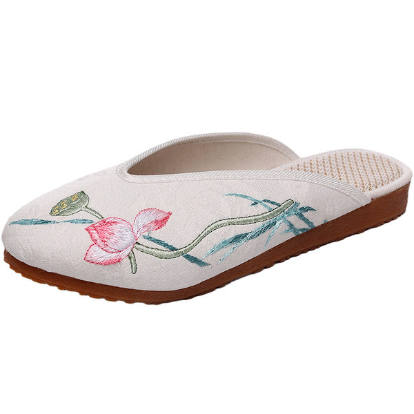 Ženske papuče s cvjetnim vezom