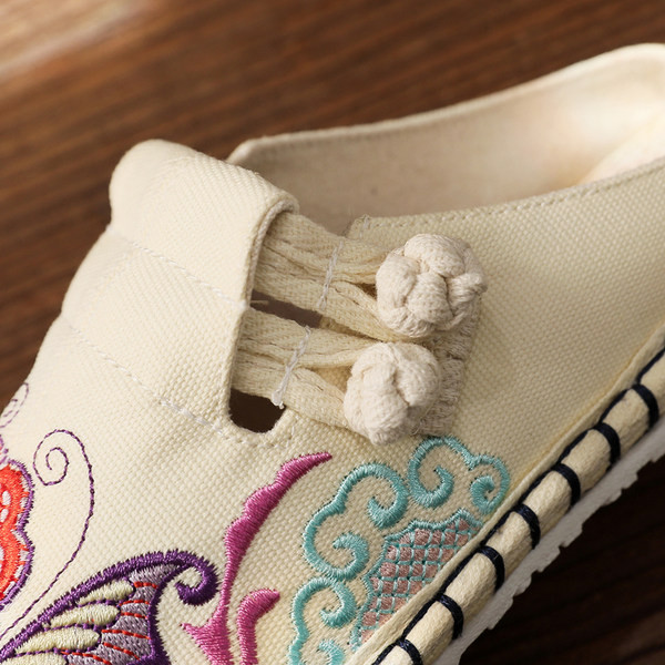 Ženske tekstilne papuče s vezom u boji