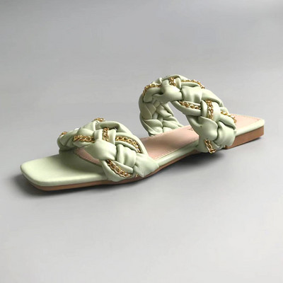 Novi model ženskih papuča sa kožnim remenčićima i lančićem