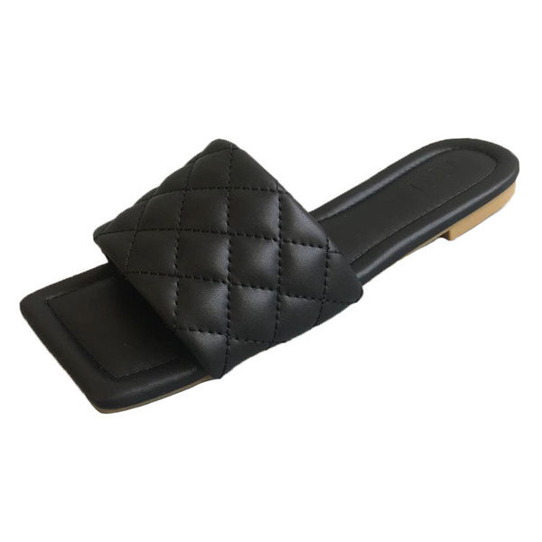 Γυναικείες τετράγωνες παντόφλες από συνθετικό δέρμα