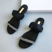 Ljetne ženske papuče sa kamenčićima - tri boje