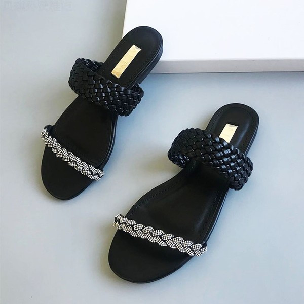 Ljetne ženske papuče sa kamenčićima - tri boje