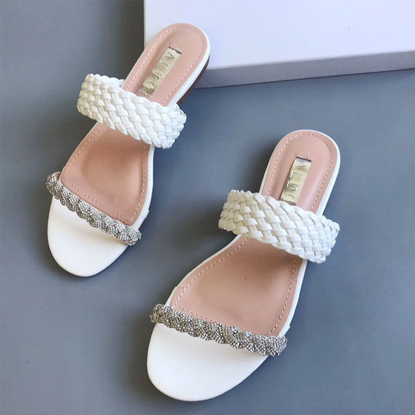 Ljetne ženske papuče sa kamenčićima - tri boje