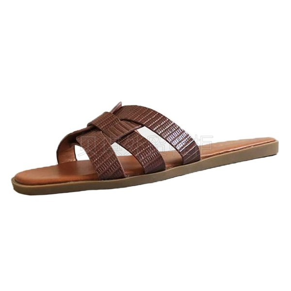 Dviejų spalvų moteriškos dirbtinės odos šlepetės