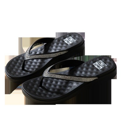 Ženske ležerne papuče između prstiju s ukrasnim kamenčićima