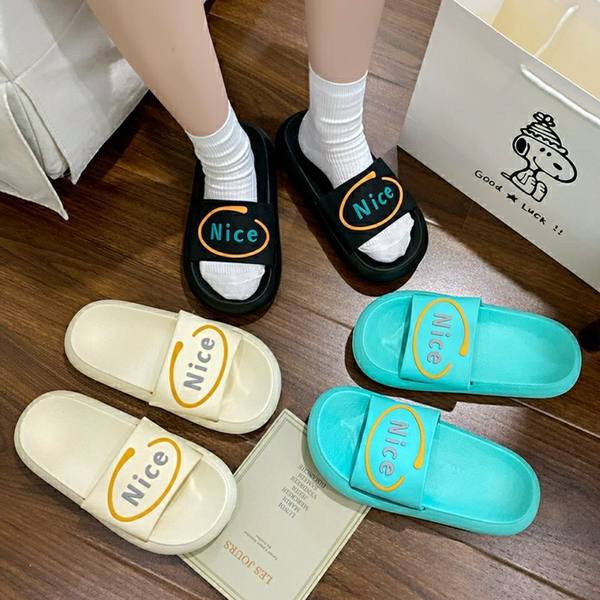 Ženske papuče sa natpisom pogodne za plažu