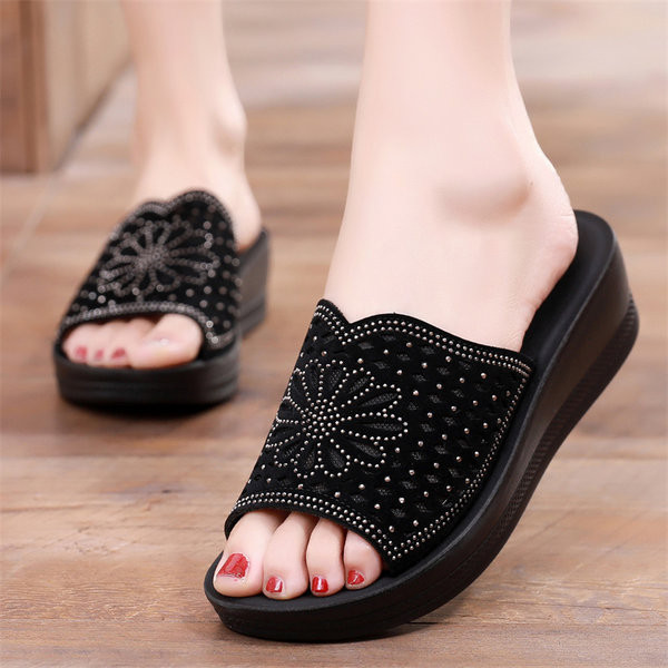 Vabaaja sussid kividega ja 5 cm platvormiga