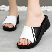 Novi model ženskih kožnih papuča u bijeloj i crnoj boji