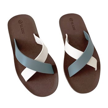 Thailand YAMUU imported summer women cross slippers flat rubber non-slip comfortable home leisure color sand drafer