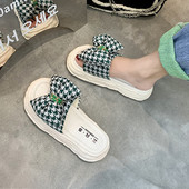 Ženske moderne papuče s visokom platformom 3,5 cm i trakom